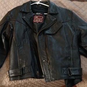 Mens leather motorcycle jacket